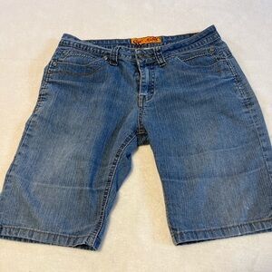 Stylish Blue Denim Women's Bermuda Shorts